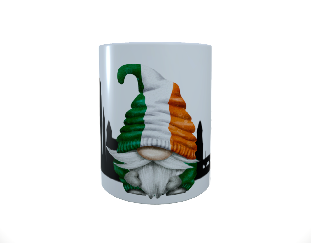 Patriotic Gnome Ceramic Mug, Irish Gnome, Gonk Coffee Mug